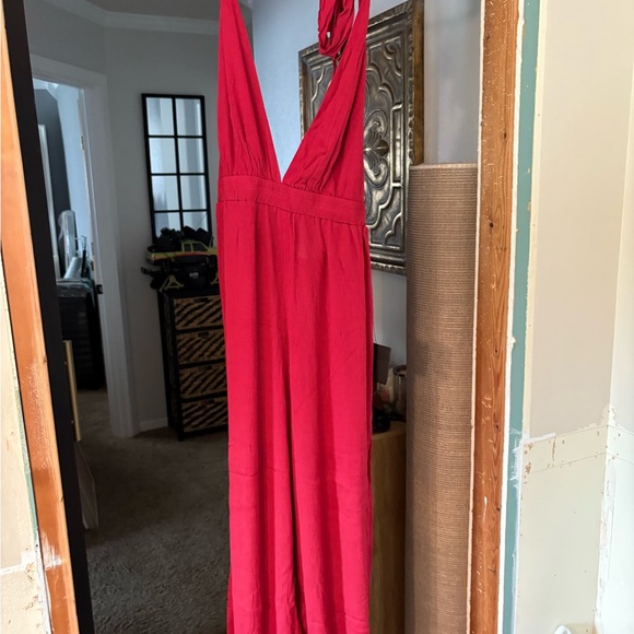 Lulu's Bold Red Jumpsuit - Picture 1 of 2